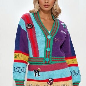 Topic of conversation Sweater Mini Skirt set Size-L